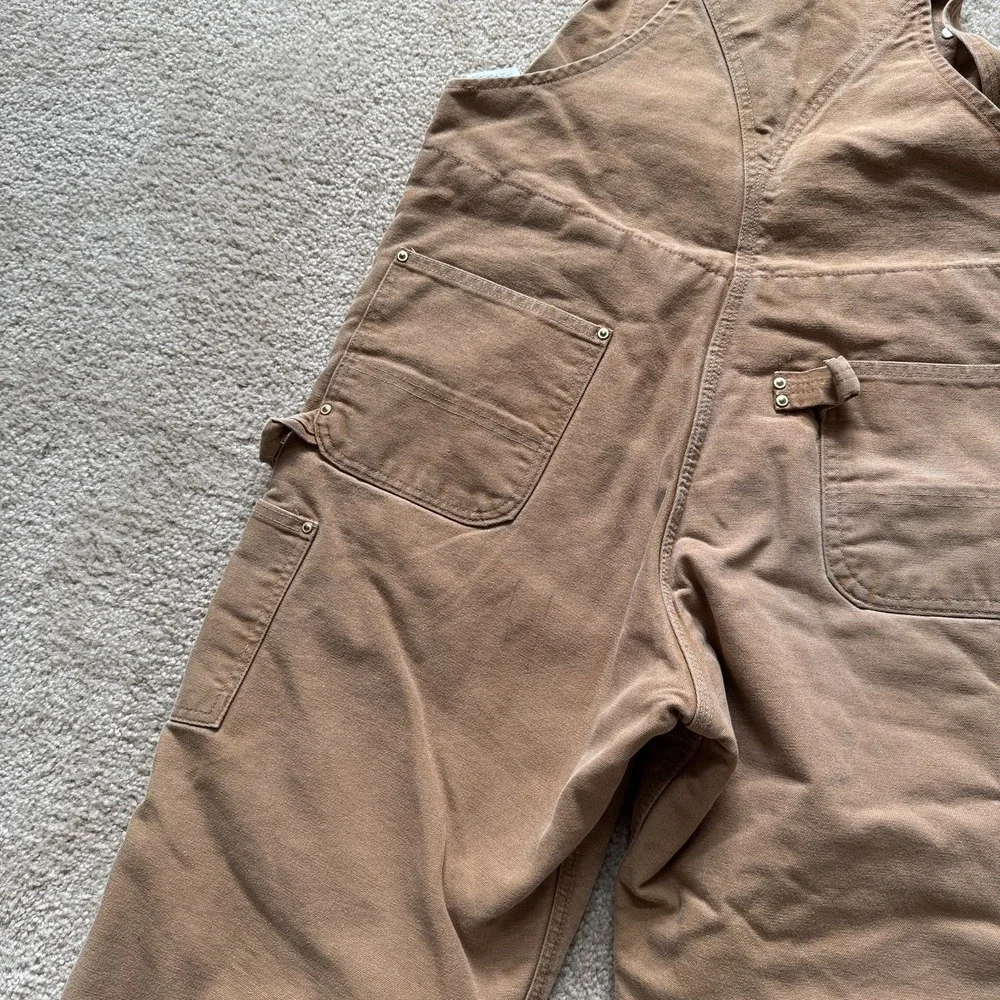 Vintage Carhartt Overall Mens 38 X 30 Duck Bib Insulated Quilt Lined Made In USA